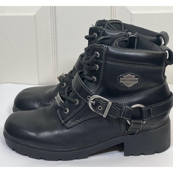 Harley-Davidson Shoes - Harley-Davidson Women's Tegan 4-Inch Black Lace-Up Boots sz 8